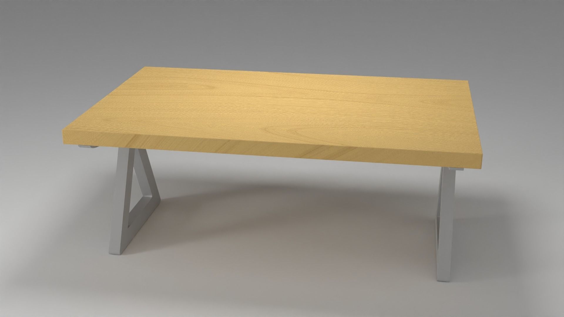 Modern Dining Table With Steel Triangular Frame 3D Model 3D model_3