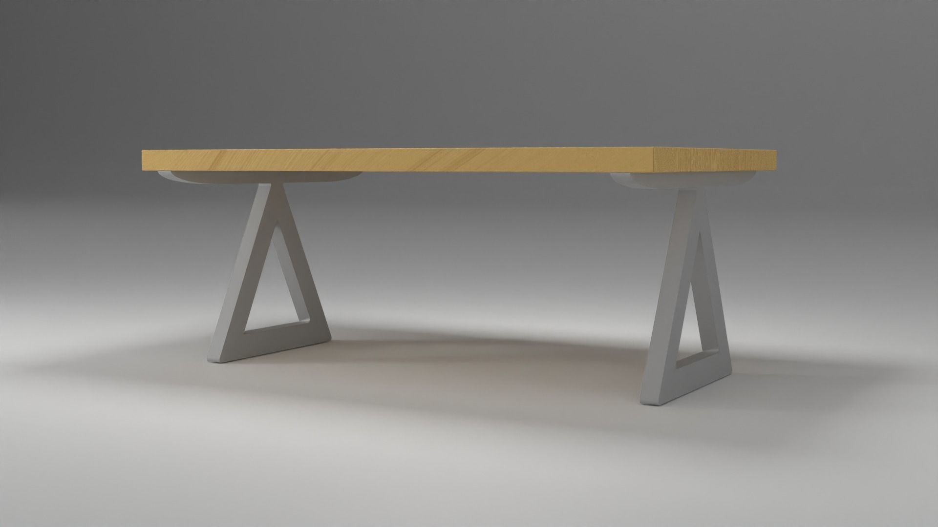 Modern Dining Table With Steel Triangular Frame 3D Model 3D model_1