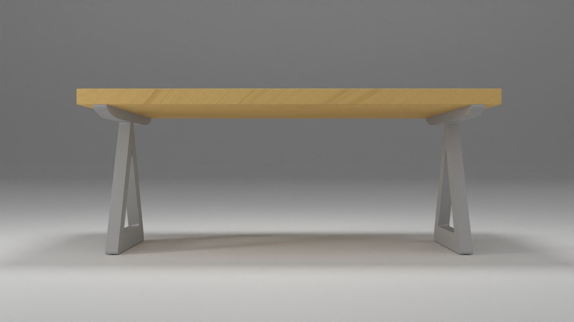 Modern Dining Table With Steel Triangular Frame 3D Model 3D model_2