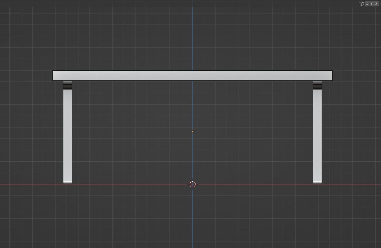 Modern Dining Table With Steel Triangular Frame 3D Model 3D model_12