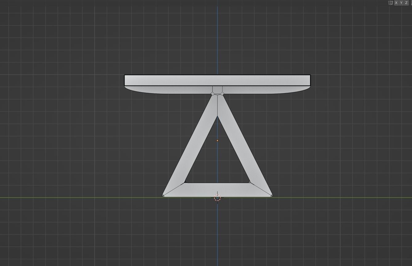 Modern Dining Table With Steel Triangular Frame 3D Model 3D model_11