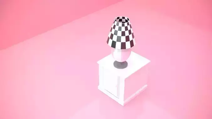 LAMP A with checkered shade