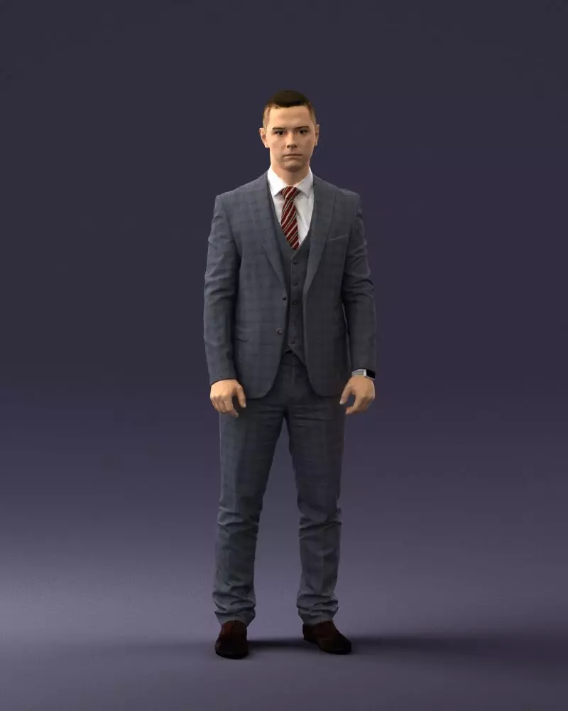 000287 Businessman in Suit - Professional Male Character 0904 3D model_0