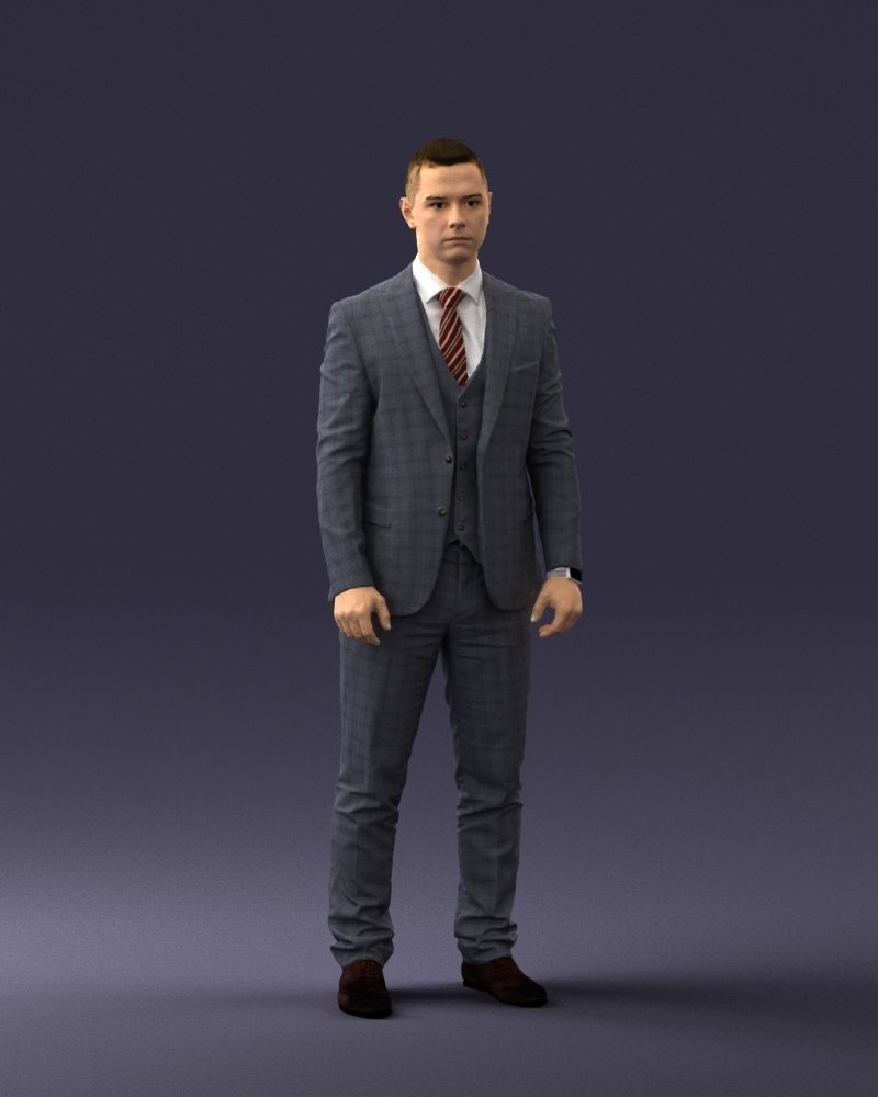 000287 Businessman in Suit - Professional Male Character 0904 3D model_4
