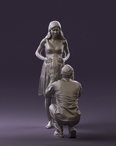 Man and pregnant woman 0771 3D Print Ready 3D print model