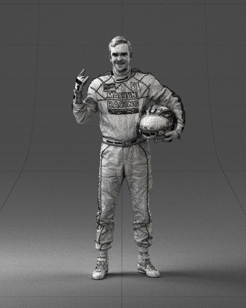 Male race car driver 0268 3D model_35
