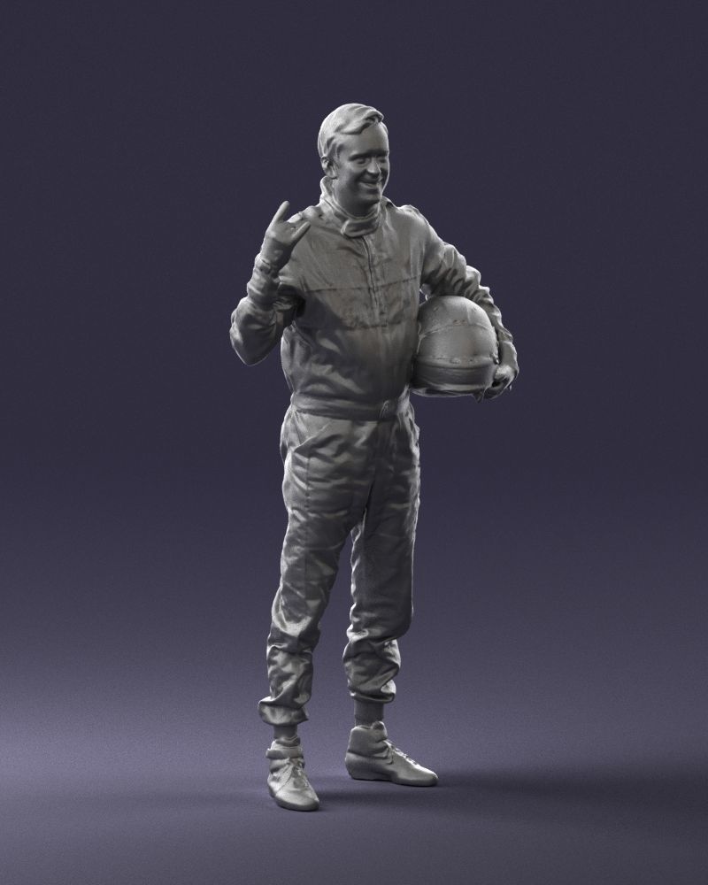 Male race car driver 0268 3D model_7