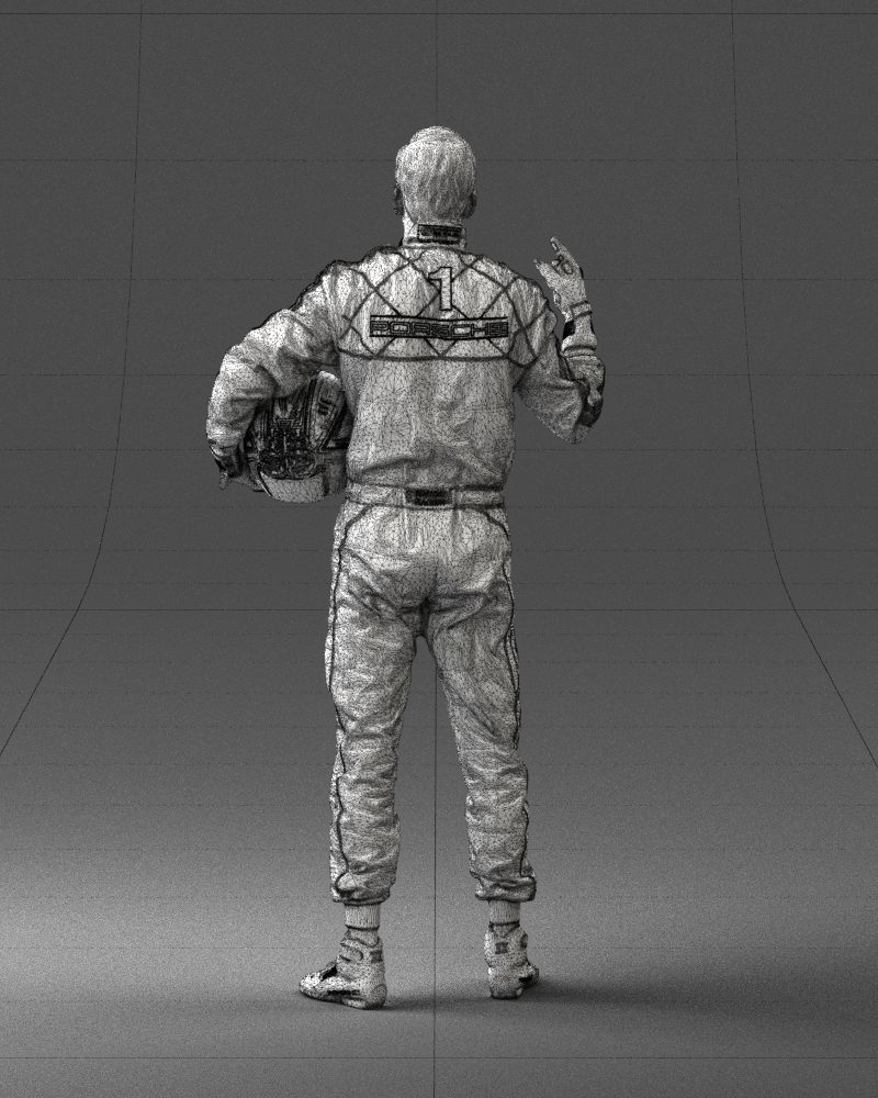 Male race car driver 0268 3D model_20