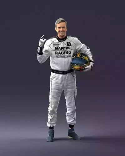 Male race car driver 0268 3D model