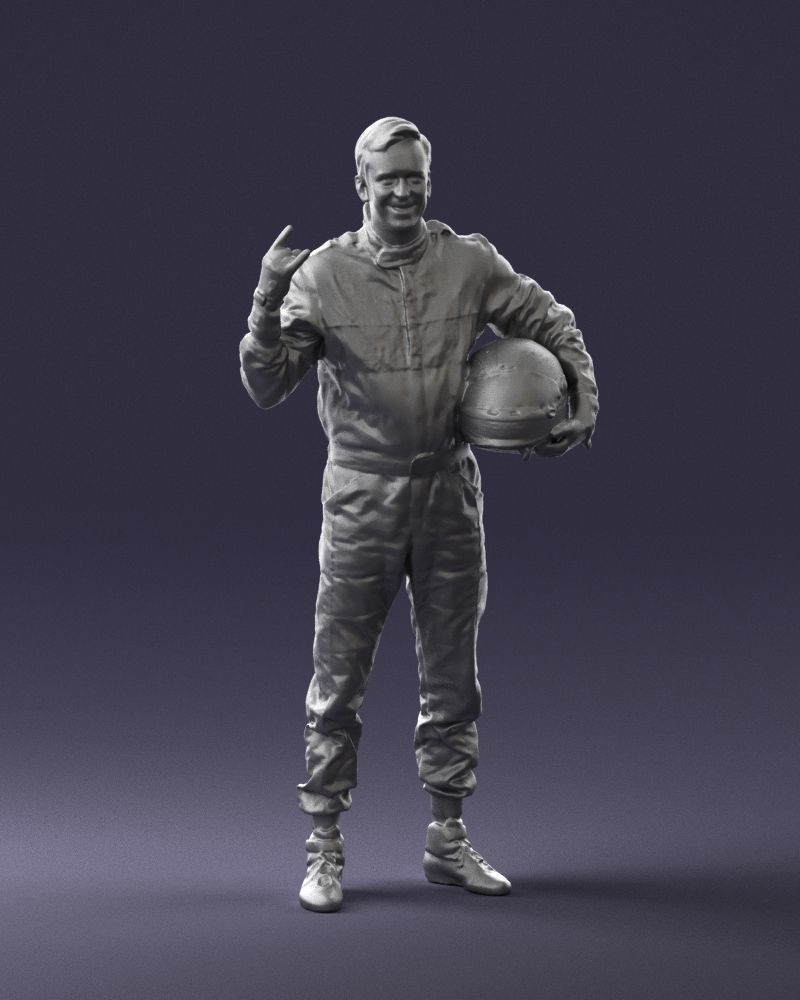 Male race car driver 0268 3D model_4