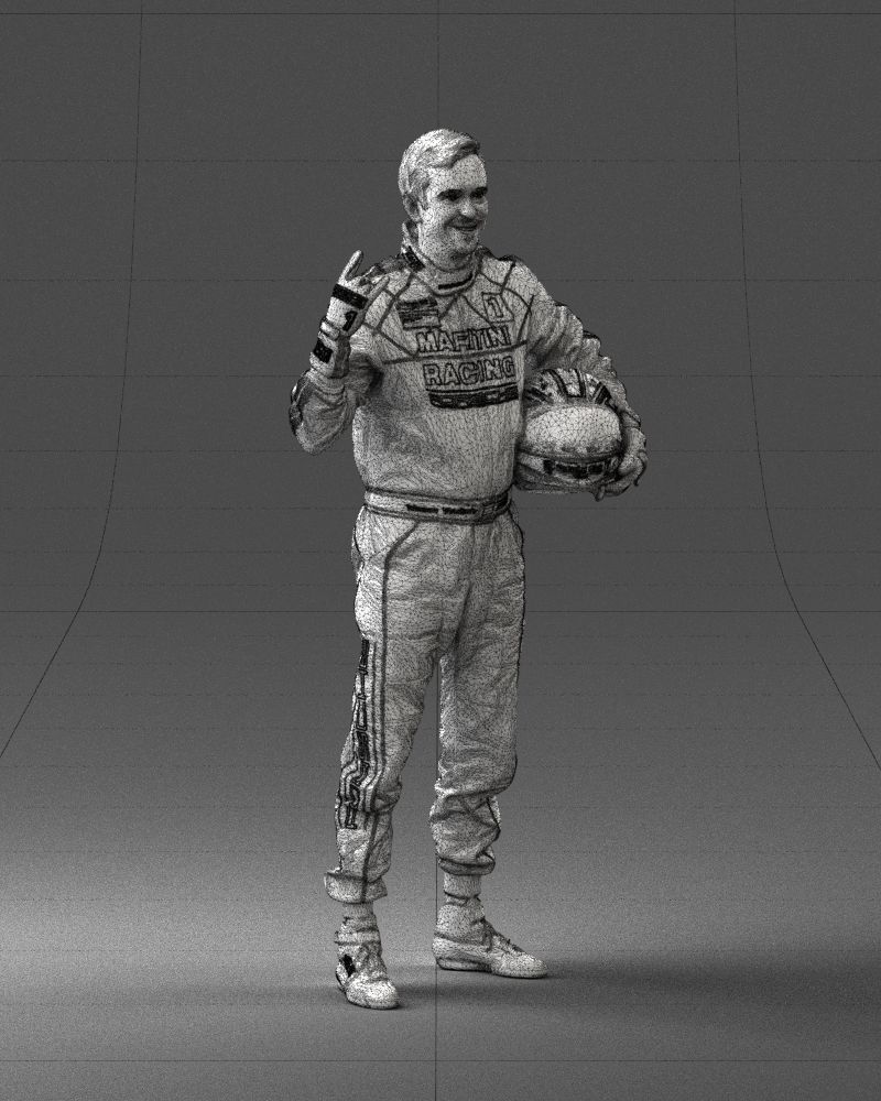 Male race car driver 0268 3D model_8