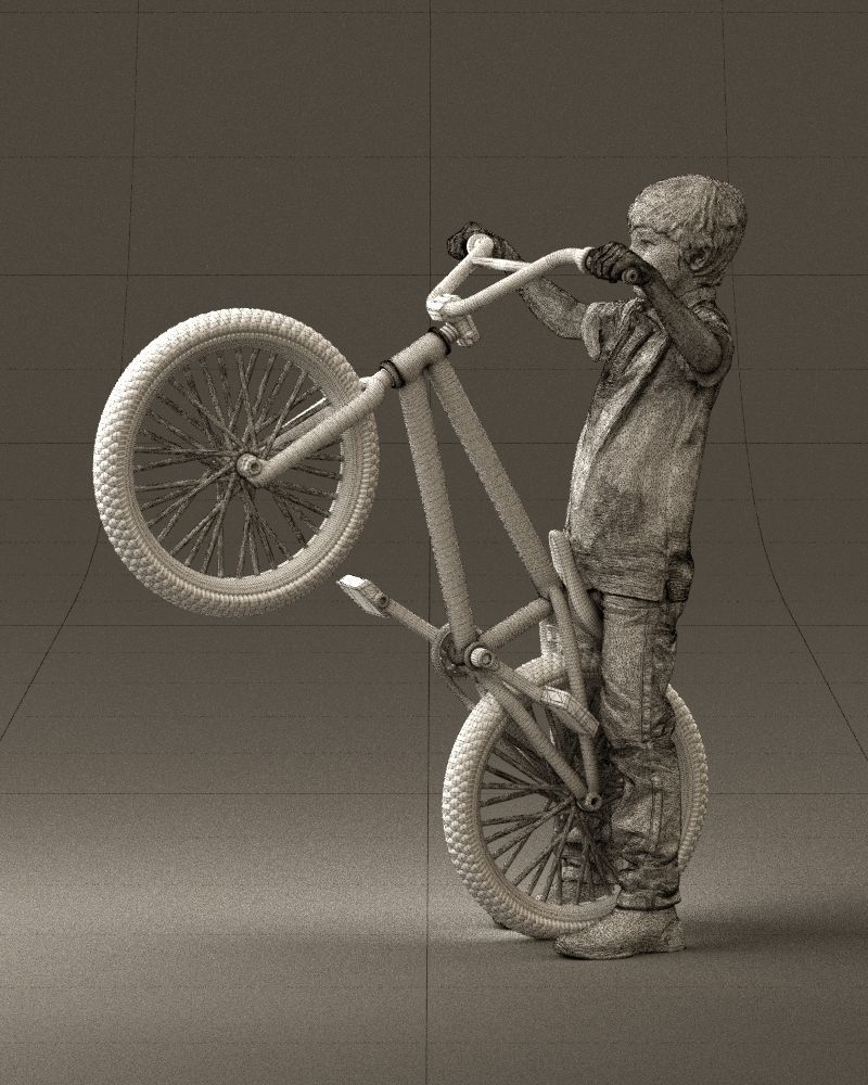 kid on bike 1076 3D Print Ready 3D print model_32