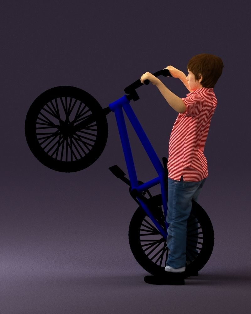 kid on bike 1076 3D Print Ready 3D print model_19