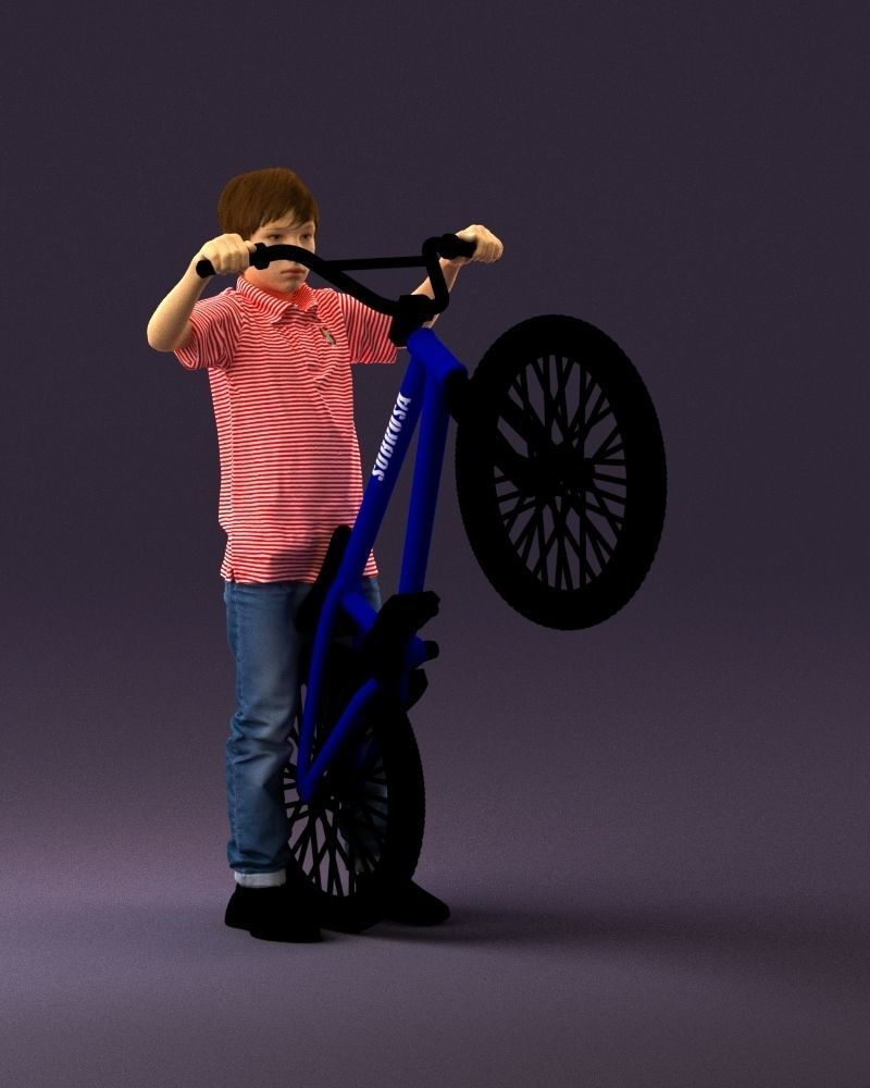 kid on bike 1076 3D Print Ready 3D print model_13