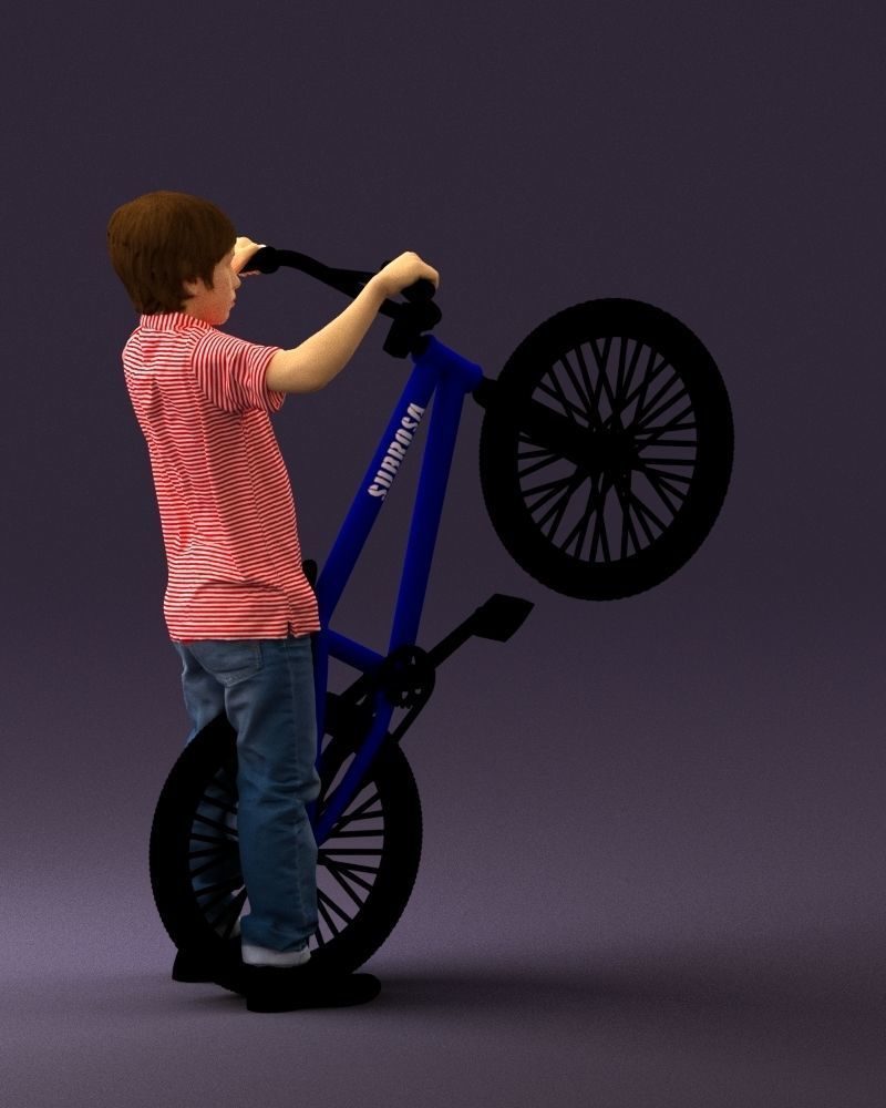 kid on bike 1076 3D Print Ready 3D print model_16