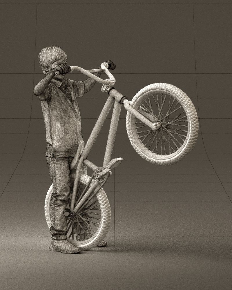 kid on bike 1076 3D Print Ready 3D print model_26