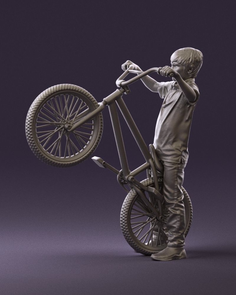 kid on bike 1076 3D Print Ready 3D print model_8