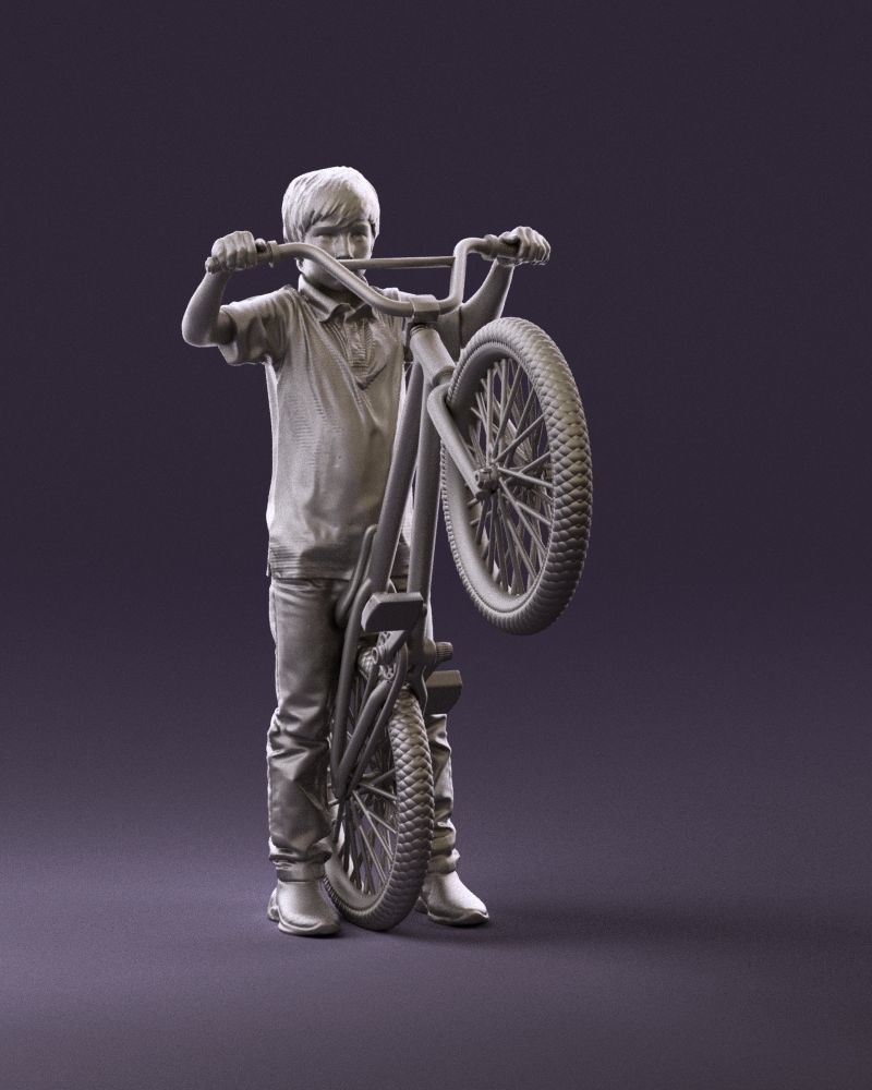 kid on bike 1076 3D Print Ready 3D print model_11