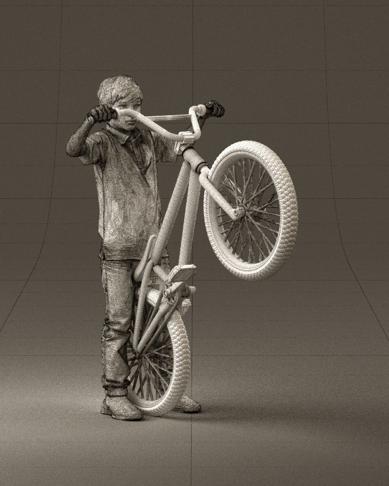 kid on bike 1076 3D Print Ready 3D print model_25
