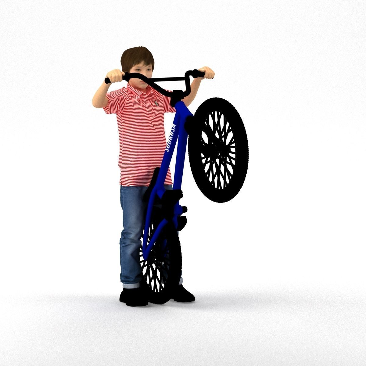 kid on bike 1076 3D Print Ready 3D print model_36