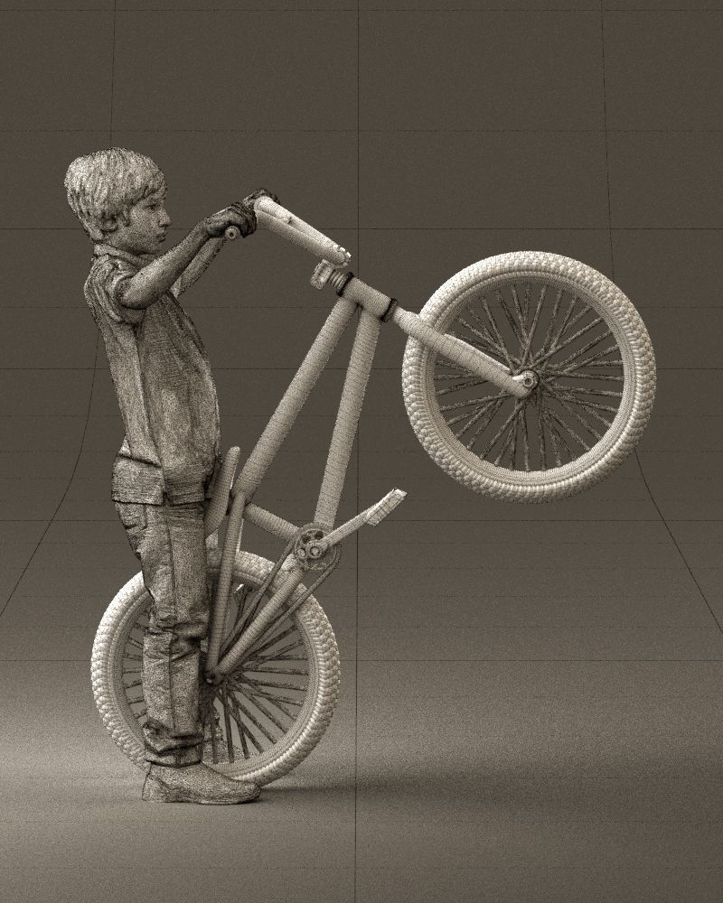 kid on bike 1076 3D Print Ready 3D print model_27