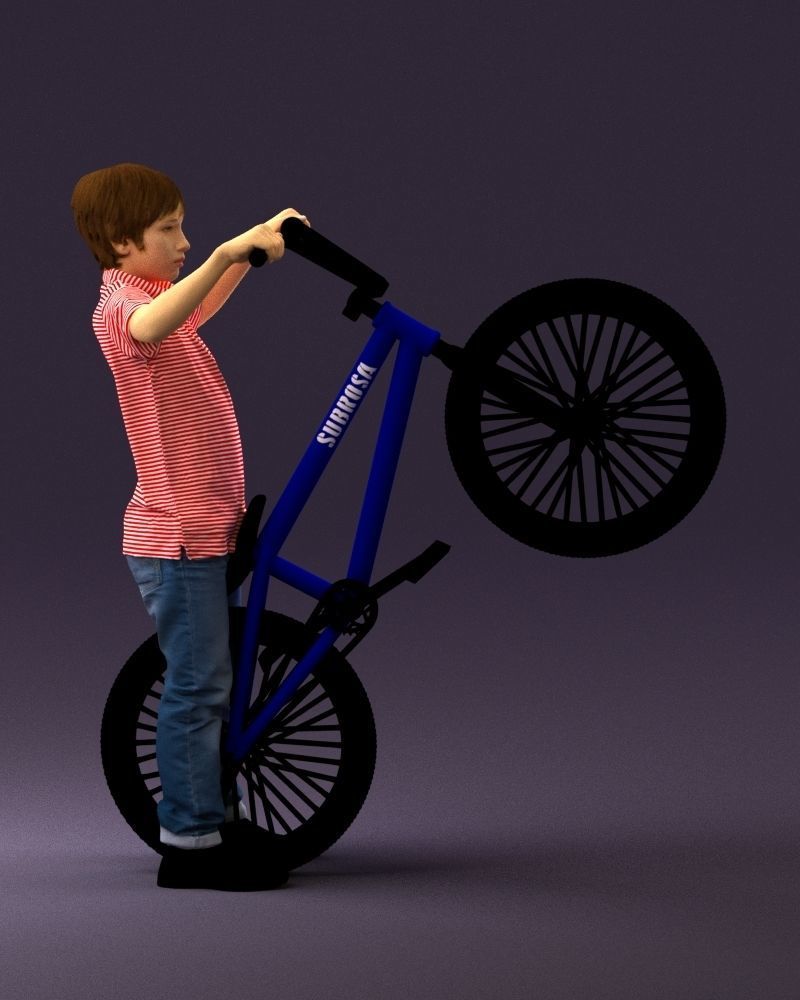 kid on bike 1076 3D Print Ready 3D print model_15