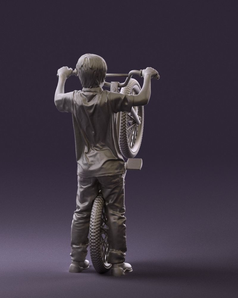 kid on bike 1076 3D Print Ready 3D print model_5