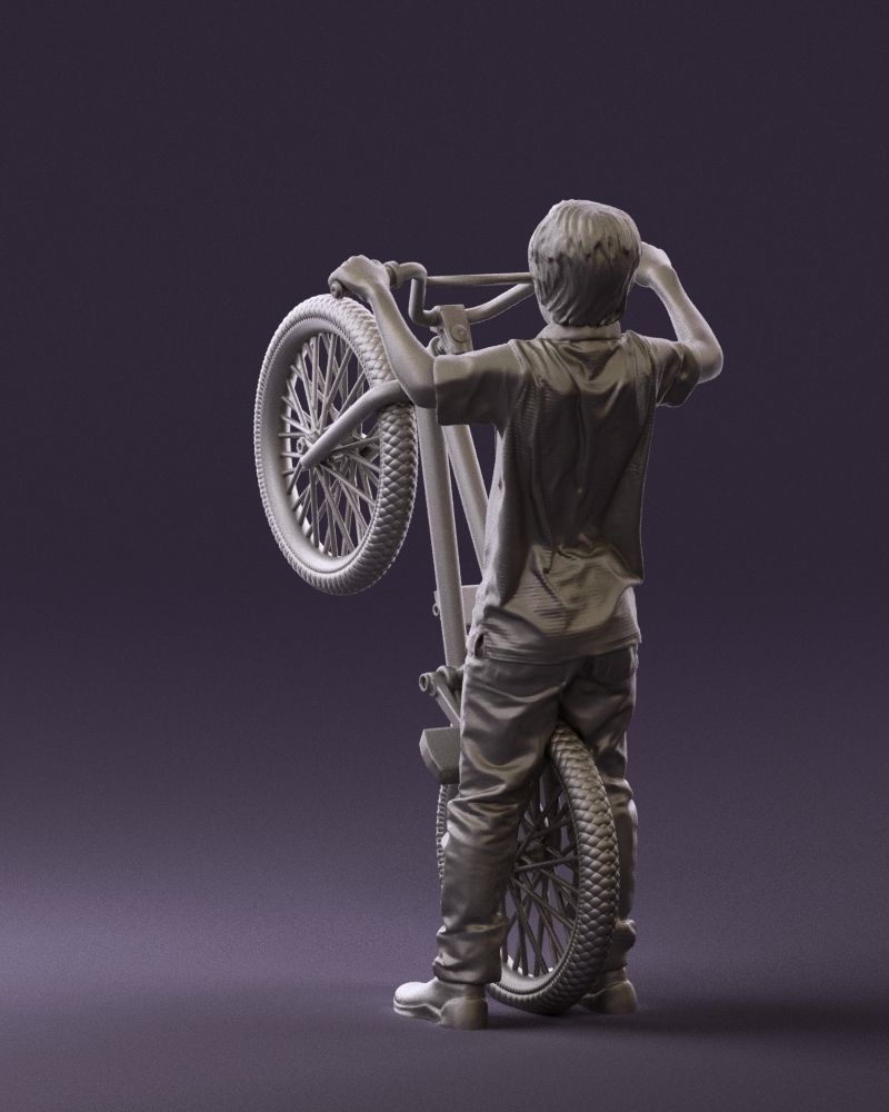 kid on bike 1076 3D Print Ready 3D print model_6