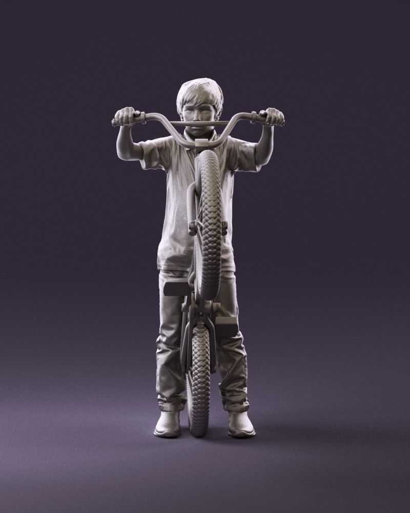 kid on bike 1076 3D Print Ready 3D print model_10