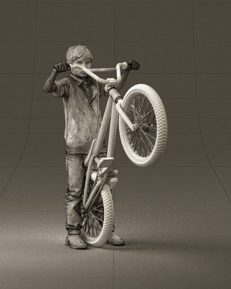 kid on bike 1076 3D Print Ready 3D print model_24