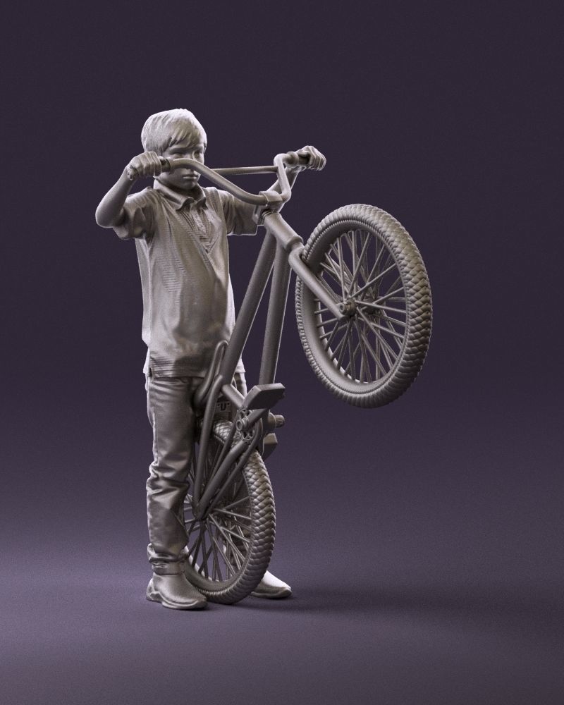 kid on bike 1076 3D Print Ready 3D print model_1
