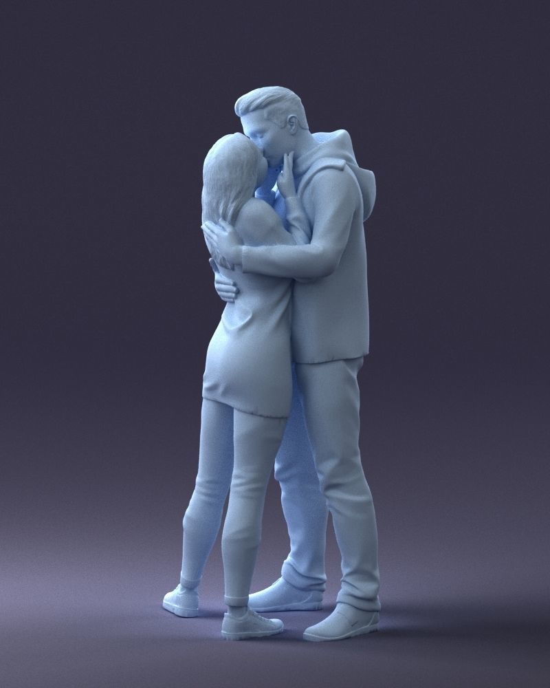 000286 Romantic Couple Kissing 0903 3dp 3D print model_8