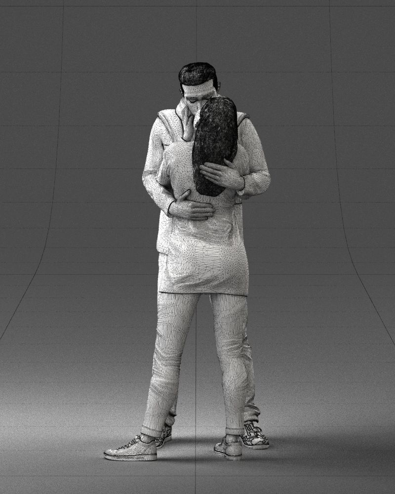 000286 Romantic Couple Kissing 0903 3dp 3D print model_15