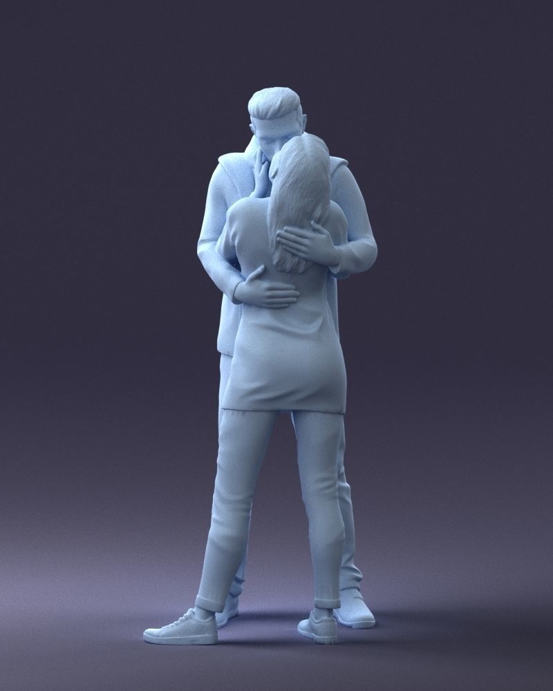 000286 Romantic Couple Kissing 0903 3dp 3D print model_14