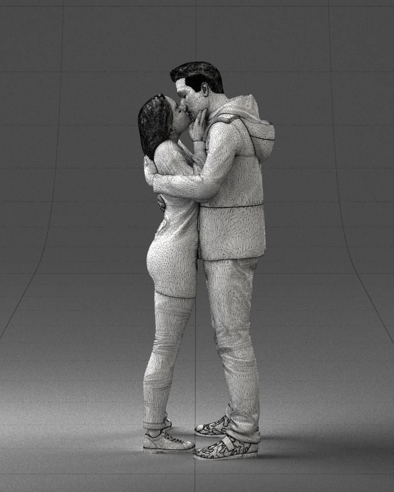 000286 Romantic Couple Kissing 0903 3dp 3D print model_3