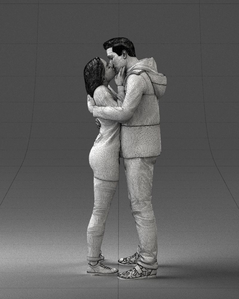 000286 Romantic Couple Kissing 0903 3dp 3D print model_39