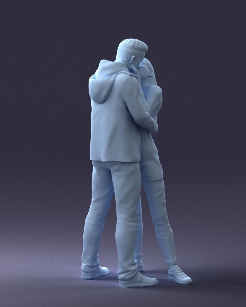 000286 Romantic Couple Kissing 0903 3dp 3D print model_23