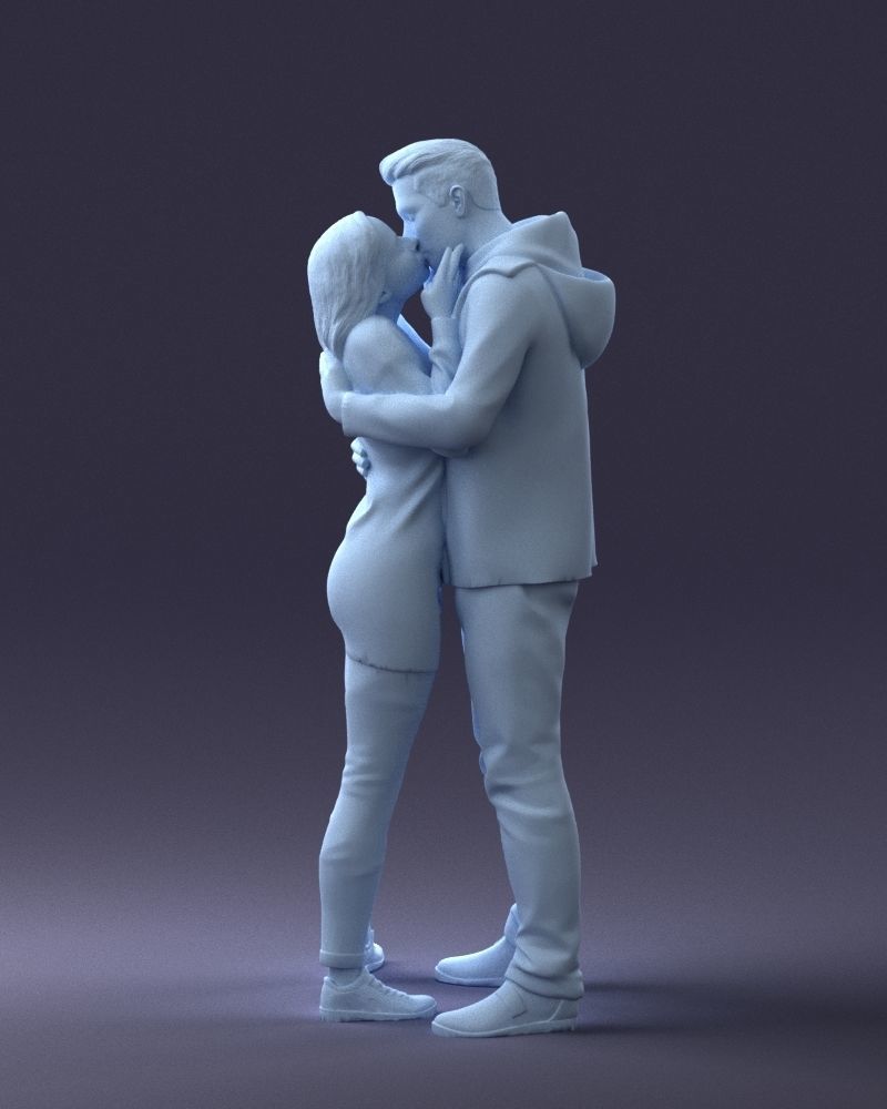000286 Romantic Couple Kissing 0903 3dp 3D print model_2