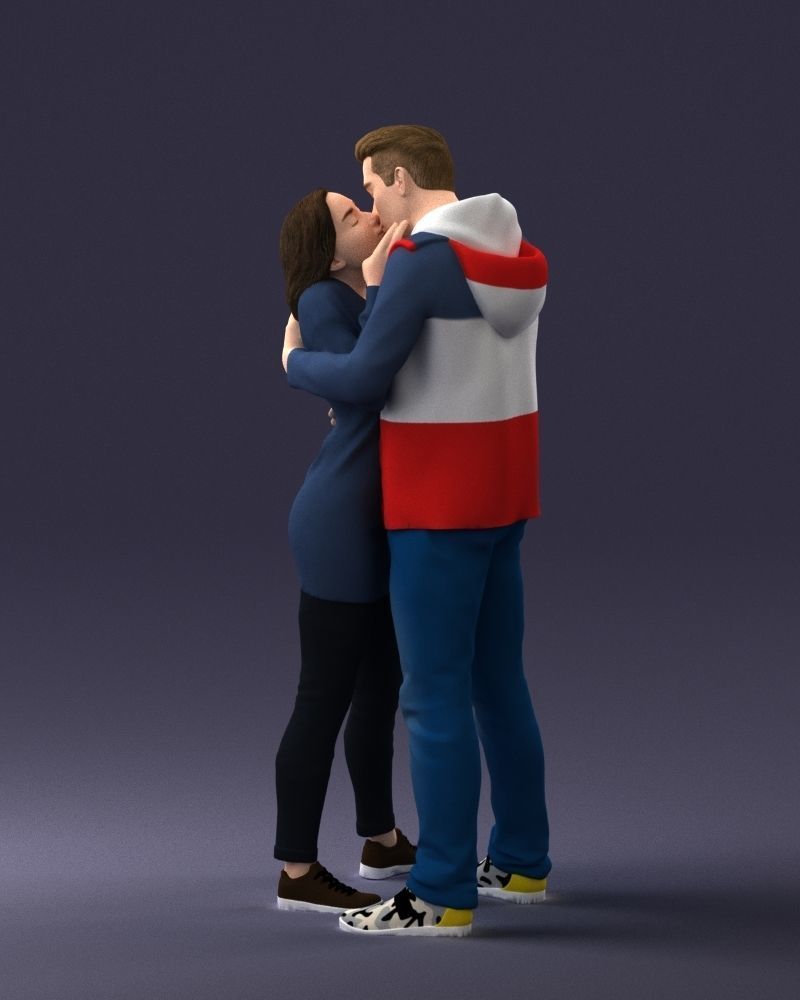 000286 Romantic Couple Kissing 0903 3dp 3D print model_31