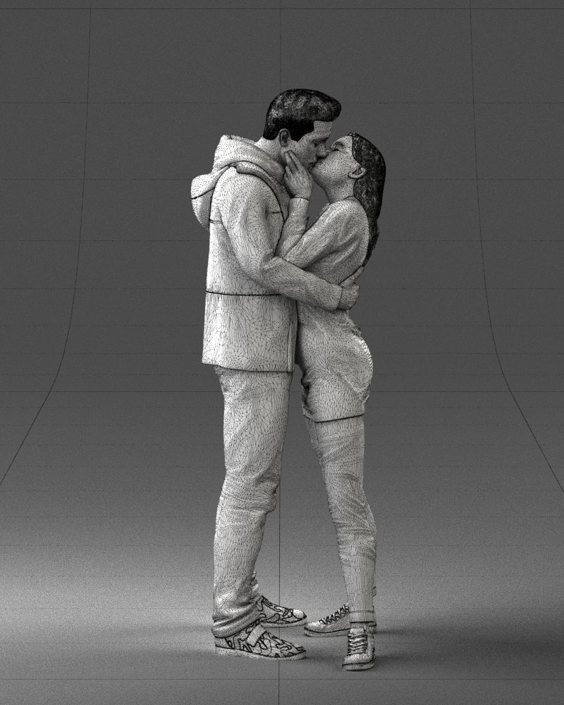 000286 Romantic Couple Kissing 0903 3dp 3D print model_21