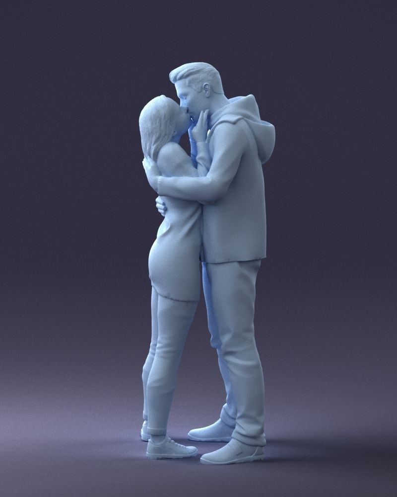 000286 Romantic Couple Kissing 0903 3dp 3D print model_5