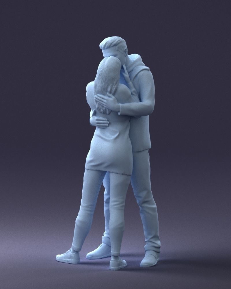 000286 Romantic Couple Kissing 0903 3dp 3D print model_11
