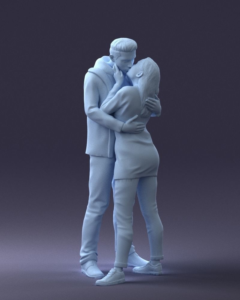000286 Romantic Couple Kissing 0903 3dp 3D print model_17