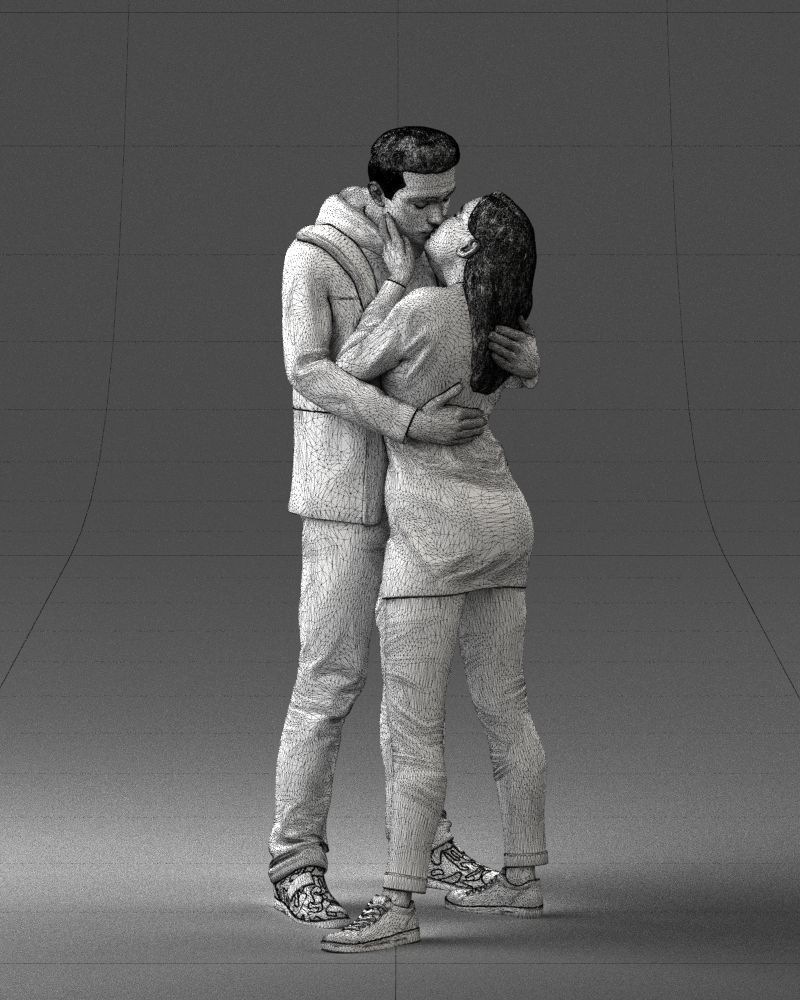 000286 Romantic Couple Kissing 0903 3dp 3D print model_18