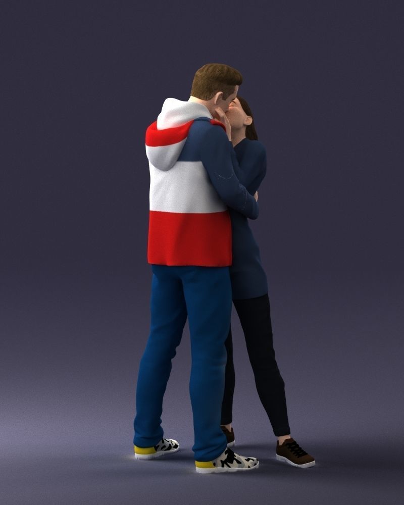 000286 Romantic Couple Kissing 0903 3dp 3D print model_22