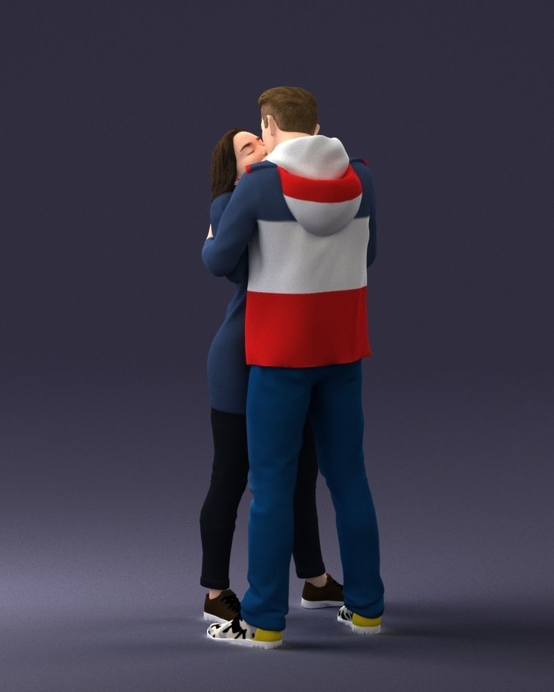 000286 Romantic Couple Kissing 0903 3dp 3D print model_28