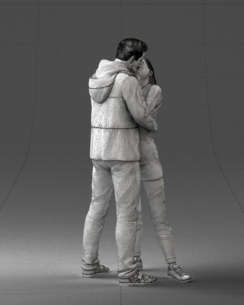 000286 Romantic Couple Kissing 0903 3dp 3D print model_24