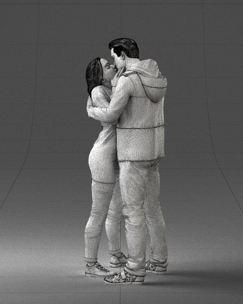 000286 Romantic Couple Kissing 0903 3dp 3D print model_33