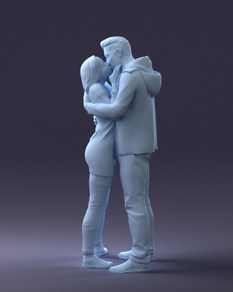 000286 Romantic Couple Kissing 0903 3dp 3D print model_35