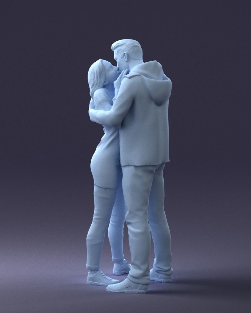 000286 Romantic Couple Kissing 0903 3dp 3D print model_32